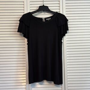 Elegant Black Ruffle Sleeve Top